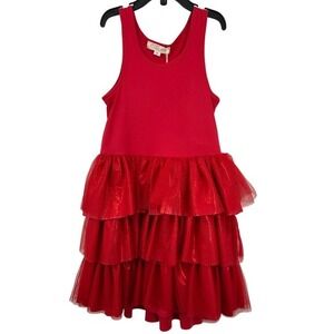 Truly‎ Me Girls Red Dress Size 4 Sleeveless Tiered Tulle Party Holiday Brand New
